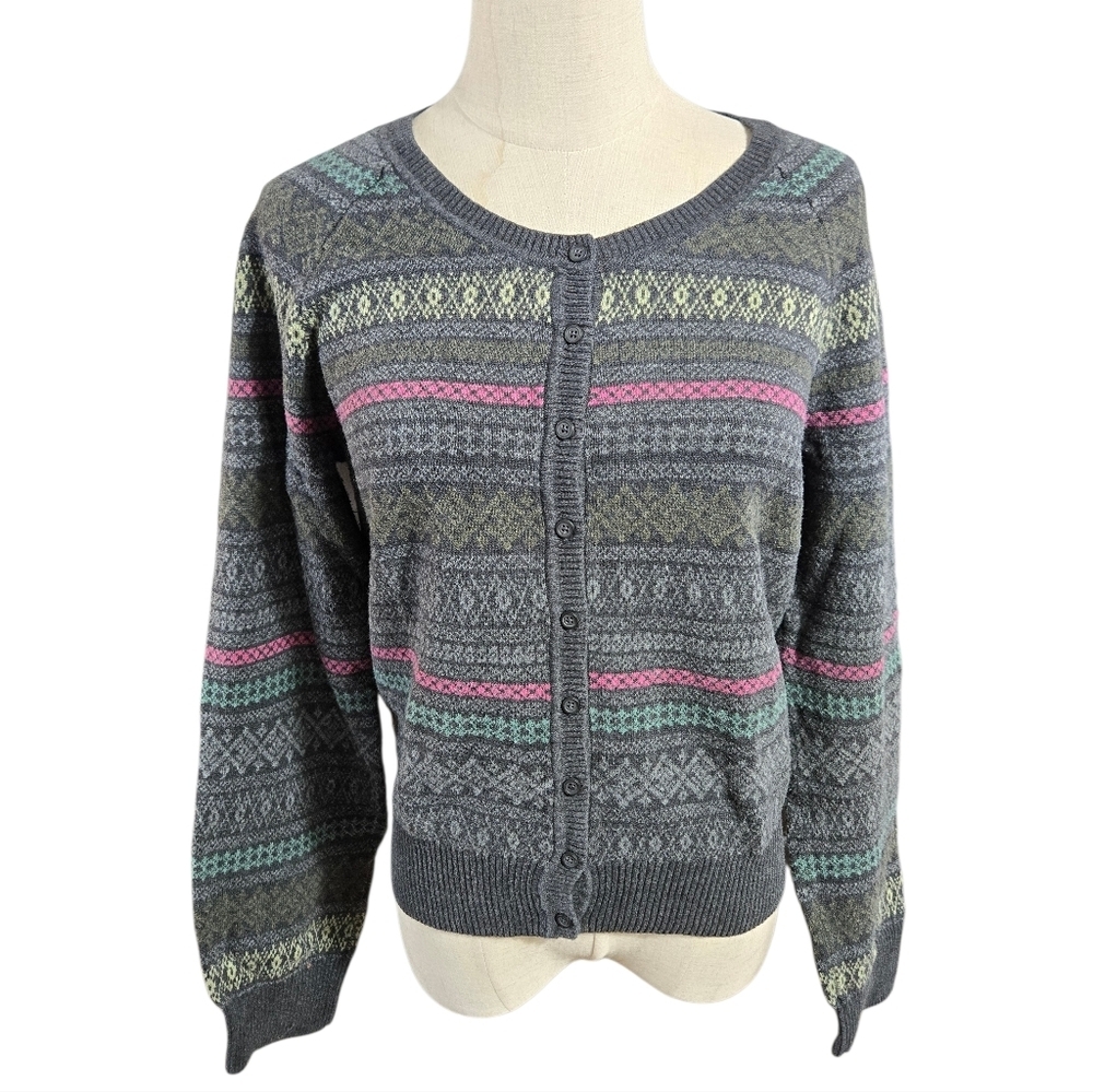 Sonoma Cotton Striped Ski Cardigab Sweater